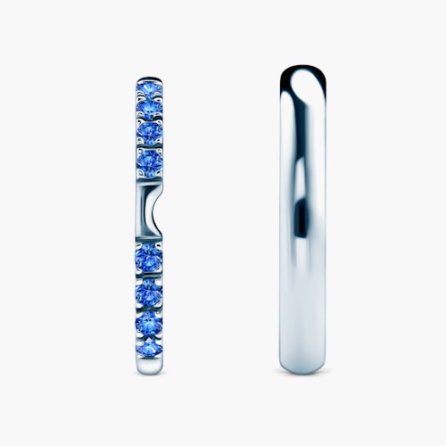 Obrączki The Journey: białe złoto, niebieski szafir, półokrągłe, 2 mm i 3 mm